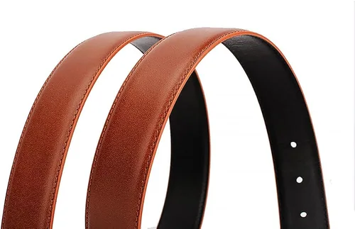 Vista 7 de thuizen Cinturón reversible de cuero genuino hecho a mano para hombre, color marrón