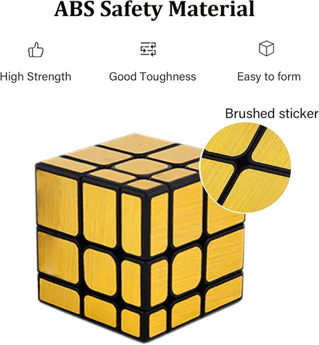 Vista 4 de Shengshou, Rompecabezas Espejo de Cubo 3 x 3., XXXS, Dorado
