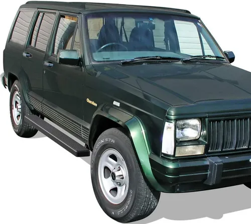 Vista 6 de APS Estribos de 5 pulgadas negro mate compatibles con Jeep Cherokee 1984-2000 de 4 puertas (barras nerf barras laterales de escalones laterales)