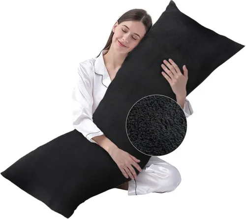 Vista 28 de DOWNCOOL Relleno de almohada de cuerpo completo de lujo con funda de fibra, almohada corporal ultrasuave para dormir, inserto de almohada de cama