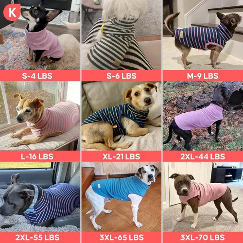 Vista 7 de KYEESE Paquete de 2 suéteres para perro, abrigo para mascotas, cuello alto, ropa elástica para perros, suéteres súper suaves para perros pequeños 1#