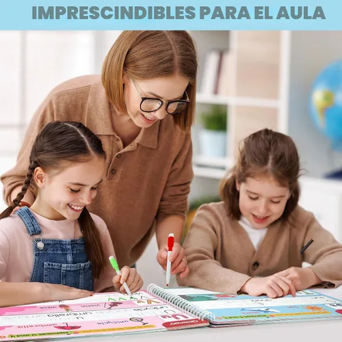 Vista 4 de Actividades de aprendizaje preescolar, libro de ejercicios de jardín de infantes de 3 a 6 años, regreso a la escuela 33 reusable dry-erase