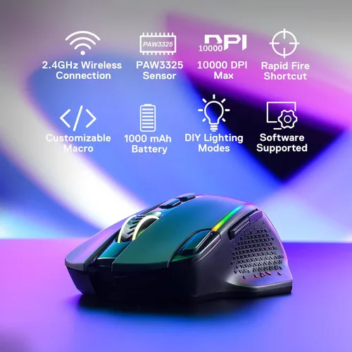 Vista 2 de Redragon Paquete de teclado K670 y mouse para juegos M810 PRO