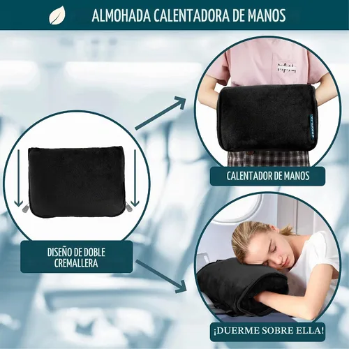 Vista 4 de PAVILIA Almohada Manta de Viaje, Manta Suave de Avión Conjunto Combo 2 en 1, Manta de Avión Compacta Empacable, Esenciales de Vuelo Almohada de Negro