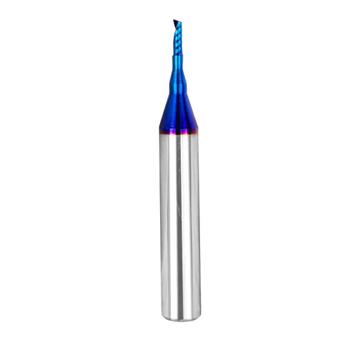 Vista 16 de Fresa de extremo CNC de carburo sólido con corte en O, diámetro de corte de 1/4 de pulgada, extra largo, 3 brocas individuales de 0 flautas
