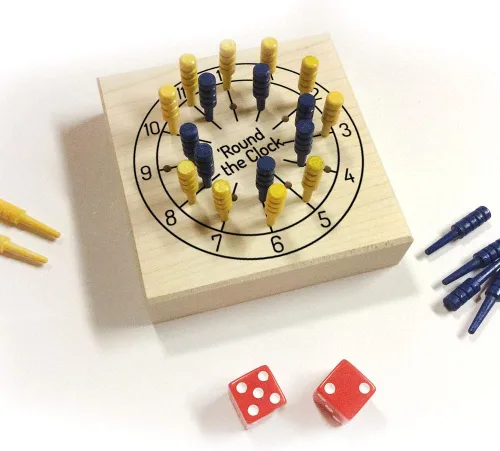 Vista 2 de Round The Clock Strategy Peg Boardgame Shut The Box Pub Game