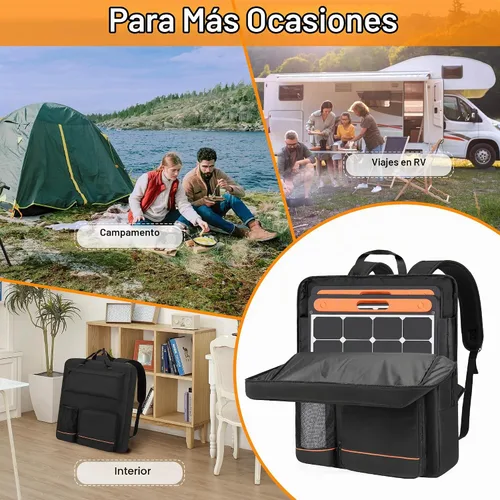 Vista 6 de HODRANT Bolsa de almacenamiento de paneles solares con bolsillos para 2