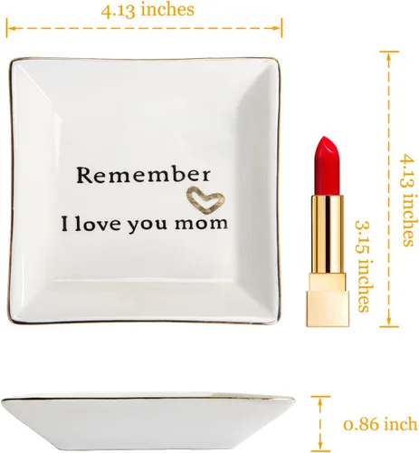 Vista 6 de HOME SMILE - Bandeja de cerámica para anillos para mamá, hermana, amigas