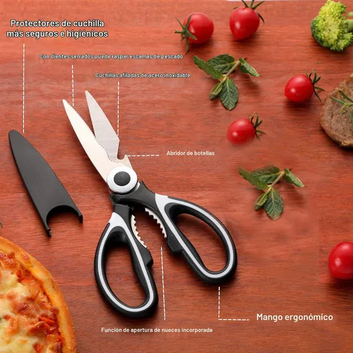Vista 5 de OMDAR Kitchen Scissors 3 Pack - Replacement - Stainless Steel Cooking Shears for Cutting Meat, Food, Fish, Poultry Multipurpose Sharp Sissors for
