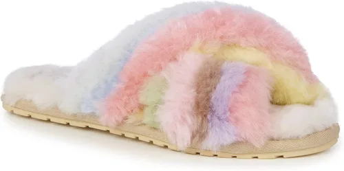 Vista 3 de EMU Australia Mayberry Rainbow - Pantuflas de piel de oveja para mujer, Arco iris