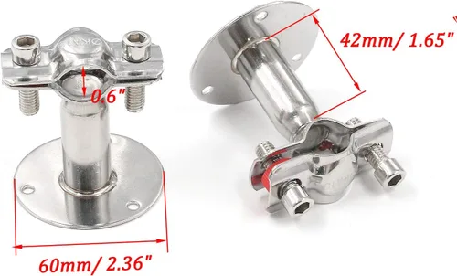 Vista 2 de Antrader Abrazadera de soporte de tubo, soporte de tubo de montaje en pared de acero inoxidable, correas de tubo ajustables para tubo de 0.748 in
