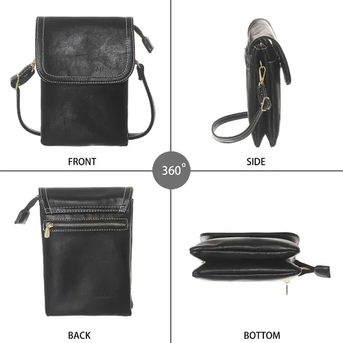 Vista 5 de MINICAT - Bolso cruzado para mujer, pequeño, bolsillos espaciosos, para celular, bolsa de mano para mujer