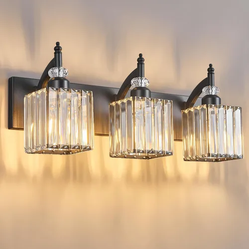Vista 11 de Juego de dos apliques de pared modernos negros para interiores, lámpara de pared de cristal, lámpara de pared montada en la pared, aplique de pared
