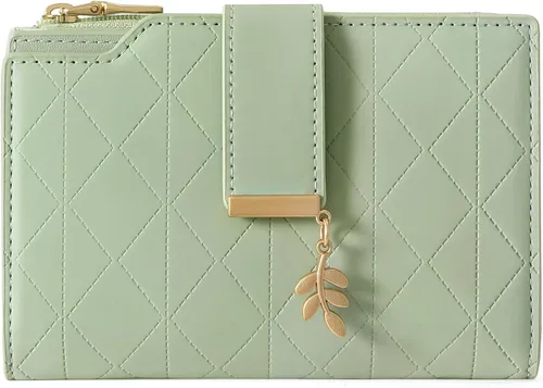 Vista 14 de SENDEFN Billeteras para mujer, billetera triple para mujer, tarjetero para tarjetas de crédito, bolsillo para monedas con ventana de identificación