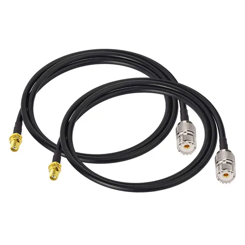 Vista 6 de Bingfu Adaptador de antena de radio Jamón SMA macho a UHF SO239 hembra RG58 Cable de puente coaxial 23.6 in 2 pies para radio bidireccional Radio