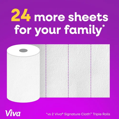 Vista 5 de Viva Signature Cloth Paper Towels, 3 Double Rolls, 86 Sheets per Roll