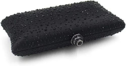 Vista 2 de Bolso de noche para mujer, con diamantes de imitación brillantes, para boda, fiesta de noche, bolso de mano con cadena, bolso cruzado