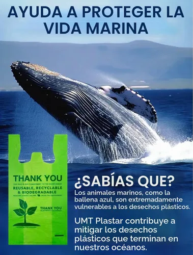 Vista 4 de UMT Plastar 500 bolsas biodegradables para camisetas, 11.5 x 6.25 x 21