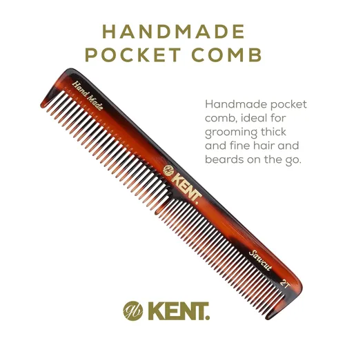 Vista 3 de Kent 2T - Peine de dientes finos y anchos para hombres, peine pequeño para barba y bigote, peinado diario y peinetas de aseo para hombre, corte