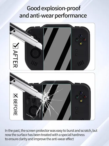 Vista 3 de Protector de pantalla para consola de juegos portátil Magicx Zero 40, dureza 9H resistente al tacto, transparente HD, sin burbujas, con kit de fácil