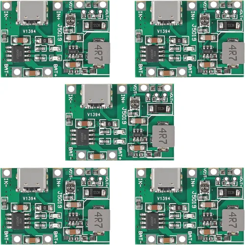 Vista 8 de AITRIP 6 unids 2A USB 18650 Li-ion cargador de batería de litio Boost 3.7V a 5V 9V 12V ajustable DC-DC Step Up Boost Módulo TP4056 DIY Kit piezas