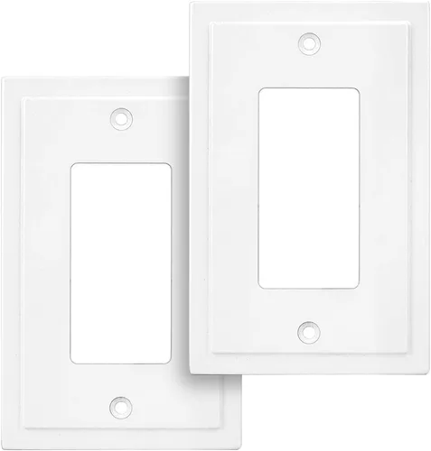 Vista 42 de Henne Bery Placa decorativa de pared con borde moderno, tapa de tomacorriente para cubrir enchufe, aleación de zinc maciza duradera