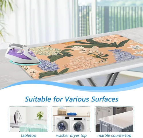 Vista 5 de Tablas de planchar de flores de cerezo que ahorran espacio con soporte de hierro de silicona que ahorra espacio, almohadilla de tabla de planchar