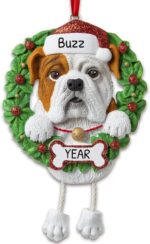 Vista 16 de Adornos de Navidad personalizados para perros 2024 – Corona de perro Beagle Adornos de Navidad para amantes de los perros, adorno de primera Navidad