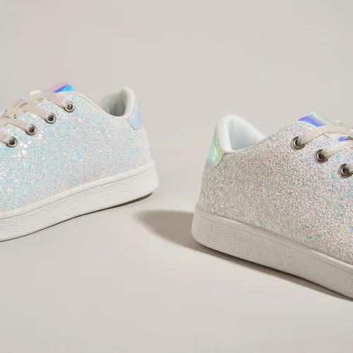 Vista 4 de LUCKY STEP - Tenis de moda para mujer, con brillantina y cordones