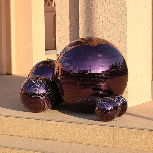Vista 6 de Yescom Juego de 8 bolas de discoteca de 7/12/16/20/24 pulgadas, bolas de espejo surtidas, decoración de vidrio para colgar para fiestas de los años
