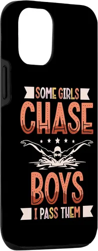 Vista 3 de iPhone 15 Funny Some Girls Chase Boys I Pass Them - Funda de natación para mujer