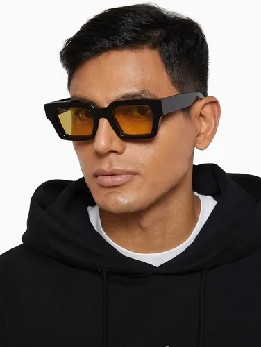 Vista 2 de AIEYEZO Gafas de sol cuadradas para mujeres y hombres, gafas de sol cuadradas con montura gruesa, estilo de diseñador simple