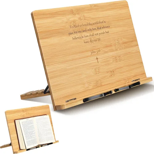 Vista 10 de Geelin Regalo cristiano de bautismo para mujer, soporte grande para la Biblia para el Día de la Madre, para exhibir en casa, soporte ajustable