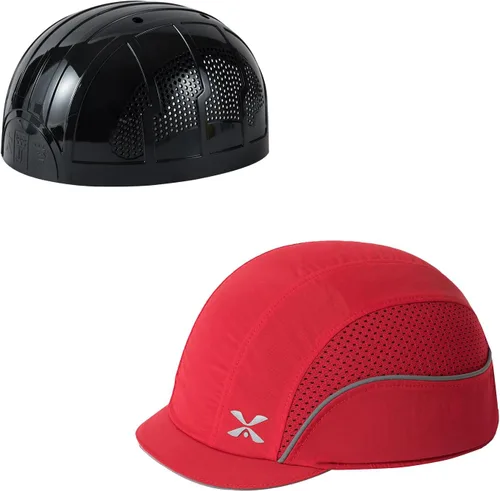 Vista 11 de TIHEEN Gorra de seguridad unisex, estilo gorra de béisbol con rayas reflectantes, ligera y transpirable, gorra de protección para la cabeza