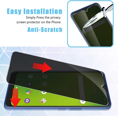 Vista 2 de [Paquete de 2 protectores de pantalla de privacidad AT&T Fusion 5G / AT&T Radiant Max 5G / Cricket Dream 5G / Cricket Innovate 5G (6.82 pulgadas)