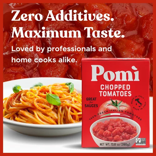 Vista 4 de Pomì Tomates picados – Tomate italiano picado hecho de tomates italianos 100% frescos naturales – Sin aditivos ni conservantes – Tomates triturados