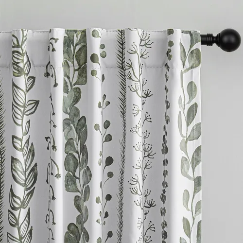 Vista 9 de MEETSKY Cortinas verde salvia de 63 pulgadas de largo, cortinas boho para sala de estar y dormitorio, cortinas semitransparentes de estilo lino