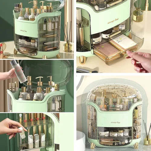Vista 5 de Omeily Organizador de Maquillaje Grande Mejorado Organizador de Tocador de Encimera Organizador de Cosméticos Caja de Almacenamiento de Maquillaje