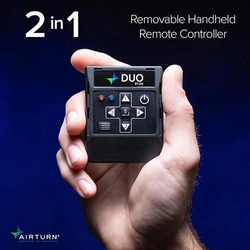 Vista 10 de AirTurn DUO500 - Pedal silencioso Bluetooth para voltear páginas, teleprompter, transmisión en vivo y control de aplicaciones