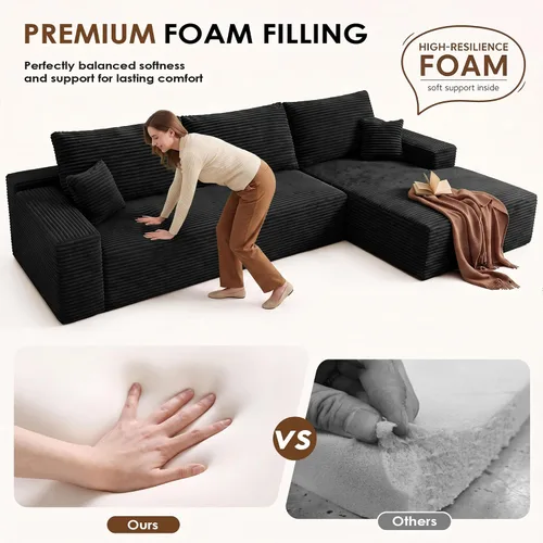 Vista 4 de AUGOP Sofá modular moderno de 108 pulgadas para sala de estar, sofá modular con sofás en forma de L, sofá tapizado sin hueso, sofá seccional