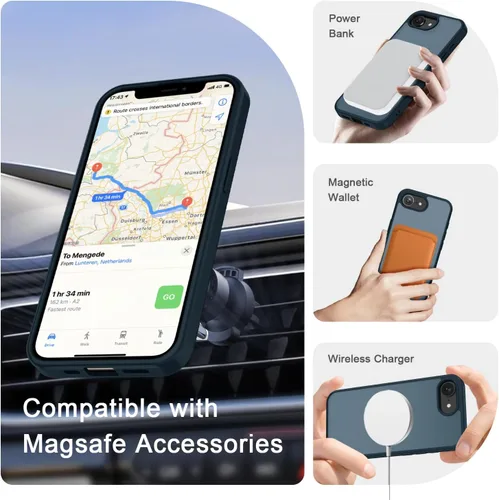 Vista 1392 de Funda para Google Pixel 10 Pro XL, cubierta magnética mate, color negro Fit for MagSafe, Screen Protector included, Shockproof Military Grade