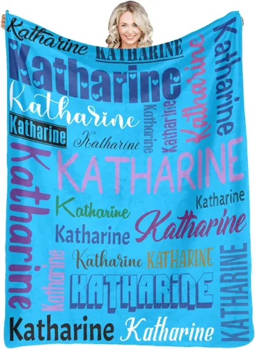 Vista 17 de Mantas personalizadas con nombre, manta personalizada para adultos, niños y bebés, regalos personalizados con monograma para mujeres, hombres, niñas