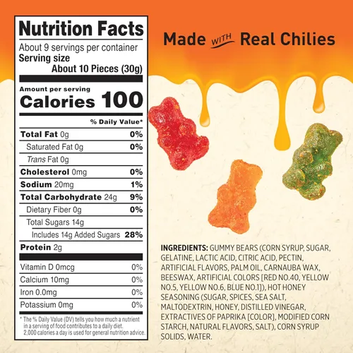 Vista 2 de Snak Club Mike's Hot Honey Bears - Caramelos de gomitas Sweet Heat, 9 onzas