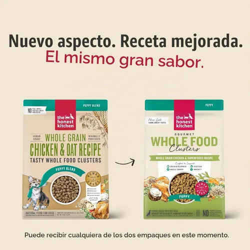 Vista 4 de The Honest Kitchen Puppy - Pollo integral y superalimentos de grano entero para cachorros, racimos de alimentos integrales hechos por veterinarios