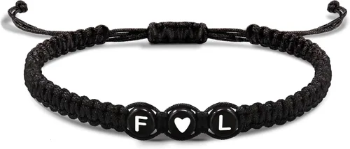 Vista 11 de Pulseras con iniciales para mujeres y hombres, regalos para novia, novio, pulseras de letras "I Love You", regalos para ella, él, mejor amigo