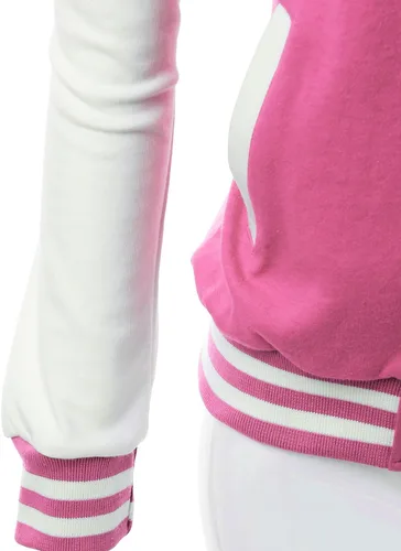 Vista 5 de Chaqueta universitaria con estilo para mujer, de manga larga, con contraste