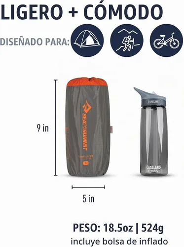 Vista 2 de Sea to Summit Ether Light XT - Colchoneta para dormir extra gruesa aislada, cónica, pequeña (66 x 21.5 x 4 pulgadas)