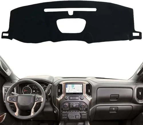 Vista 8 de Cubierta de franela para salpicadero, antideslizante, compatible con Chevrolet Silverado 2014-2018