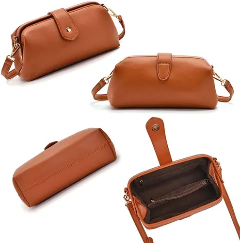 Vista 3 de Langrents - Bolso cruzado de cuero retro hecho a mano para mujer