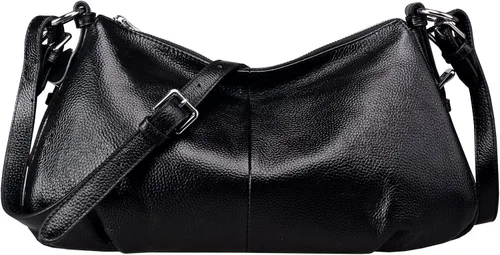 Vista 6 de HESHE Bolsos de hombro de cuero genuino para mujer, bolso de mano con asa superior, bolso de diseñador para mujer, bolso cruzado